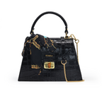 Piumelli Women's Black Croc-Effect Leather Handbag – Paris Gallery Qatar