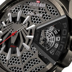 Police Spider-Man men’s watch with gunmetal case and black silicone strap at Paris Gallery Qatar