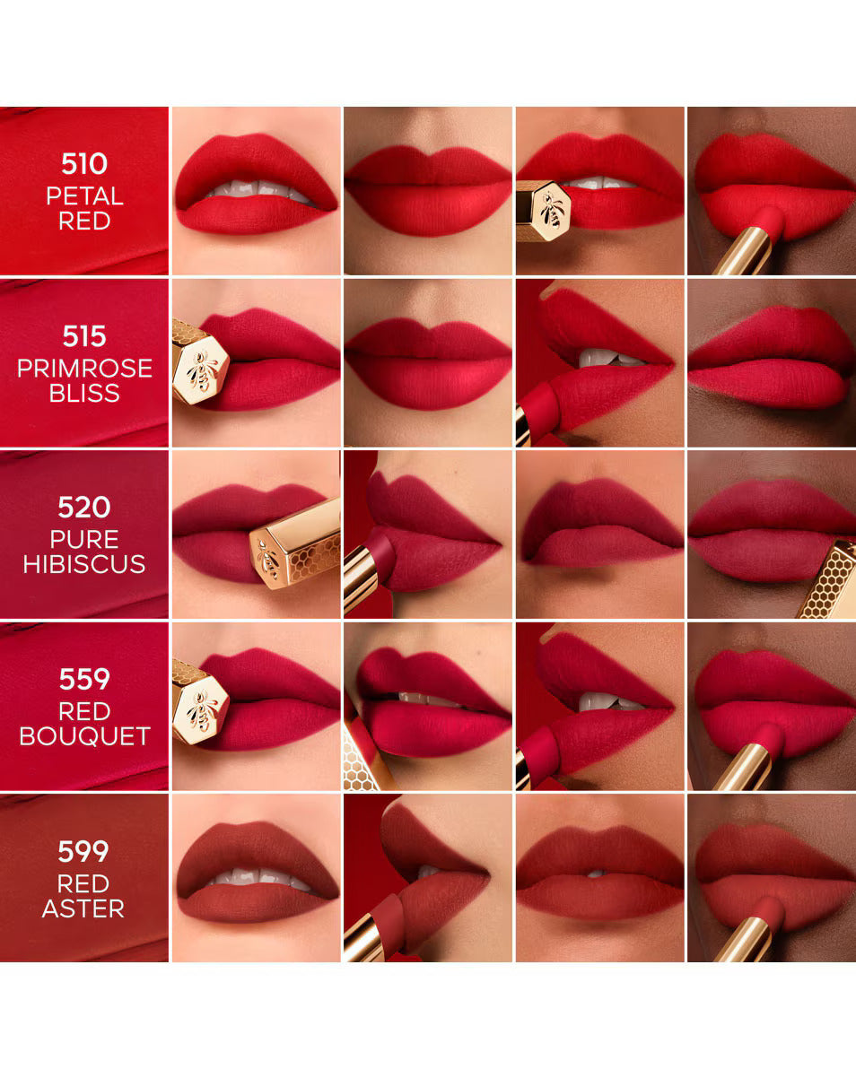 Guerlain Kisskiss Blur Matte Honey-Infused Intense Lipstick - 599 Red Aster