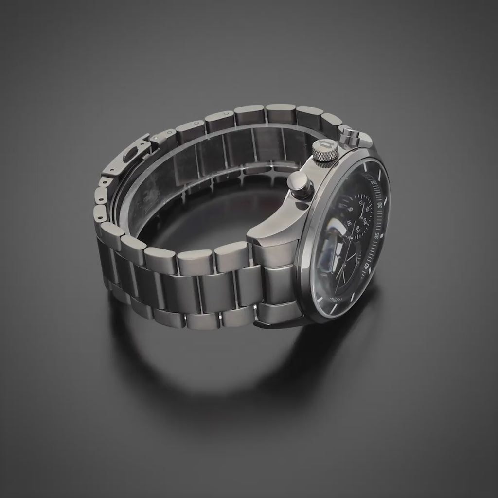 Police Men’s Gunmetal Black Dial Multifunction Bracelet Watch
