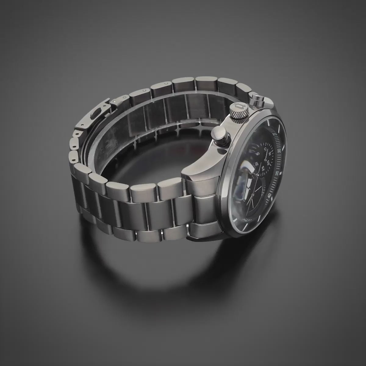 Police Men’s Gunmetal Black Dial Multifunction Bracelet Watch