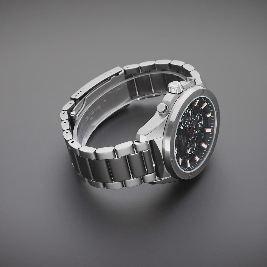 Police Men’s Gunmetal Black Dial Chronograph Bracelet Watch