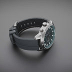 Police Green Dial Chronograph Watch Gunmetal Case Black Silicone Strap