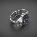Police Stainless Steel Chronograph Watch Blue Dial Steel Bracelet