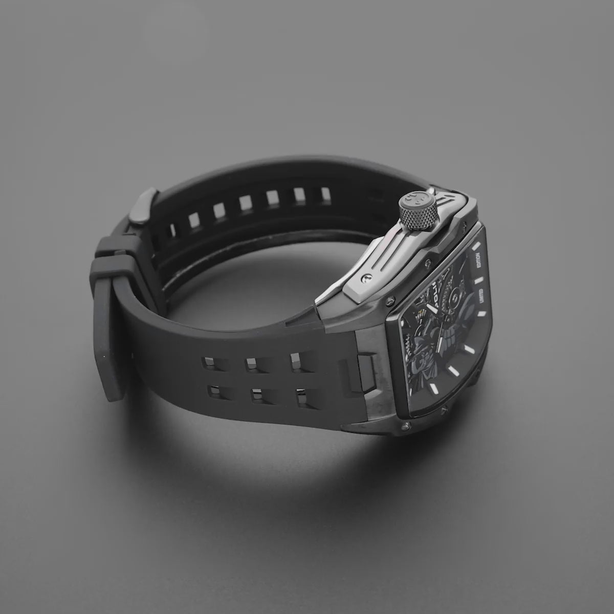 Police Batman Limited Edition Men’s Black Skeleton Dial Silicone Watch