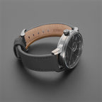 Police Black Dial Gunmetal Stainless Steel Watch Black Leather Strap