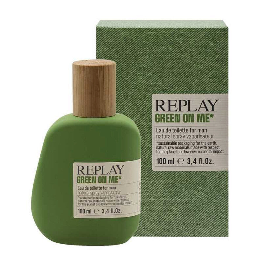 Replay Green On Me Eau de Toilette 100ml for men fresh green fragrance available online at Paris Gallery Qatar