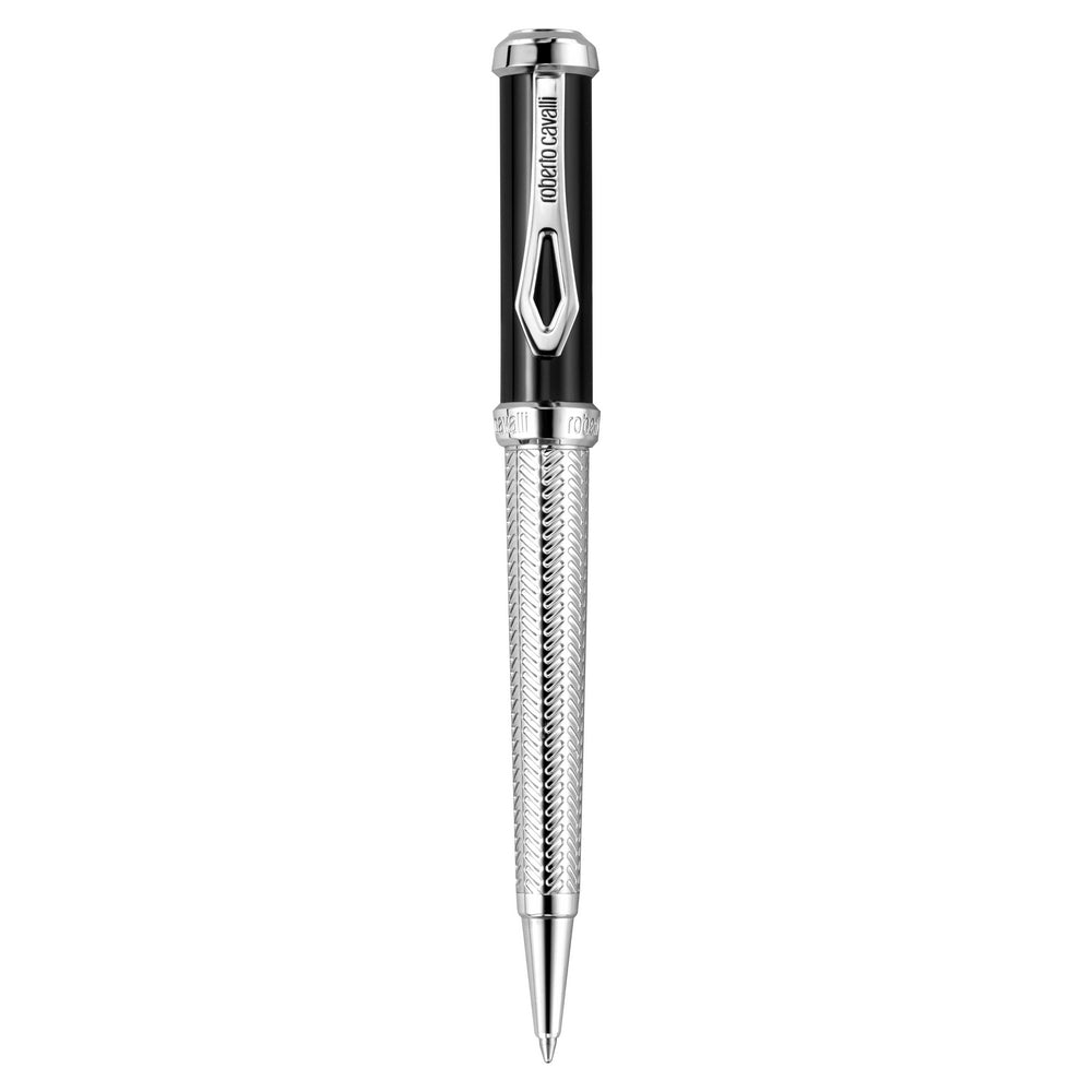 Roberto Cavalli Writing Instruments, Silver Color & Black Lacquer Roberto Cavalli Writing Instruments, Silver Color & Black Lacquer