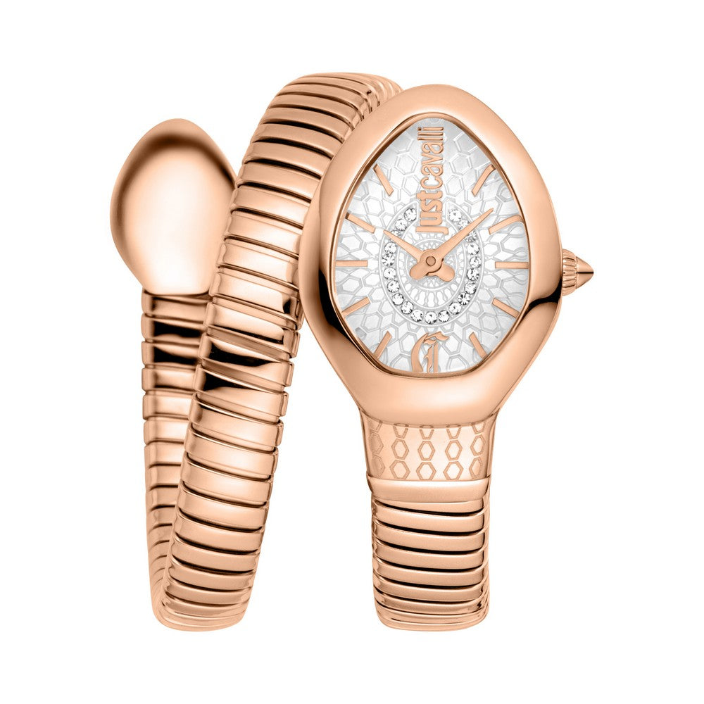 Roberto Cavalli Women’s Rose Gold Silver Dial Watch – Paris Gallery Qatar