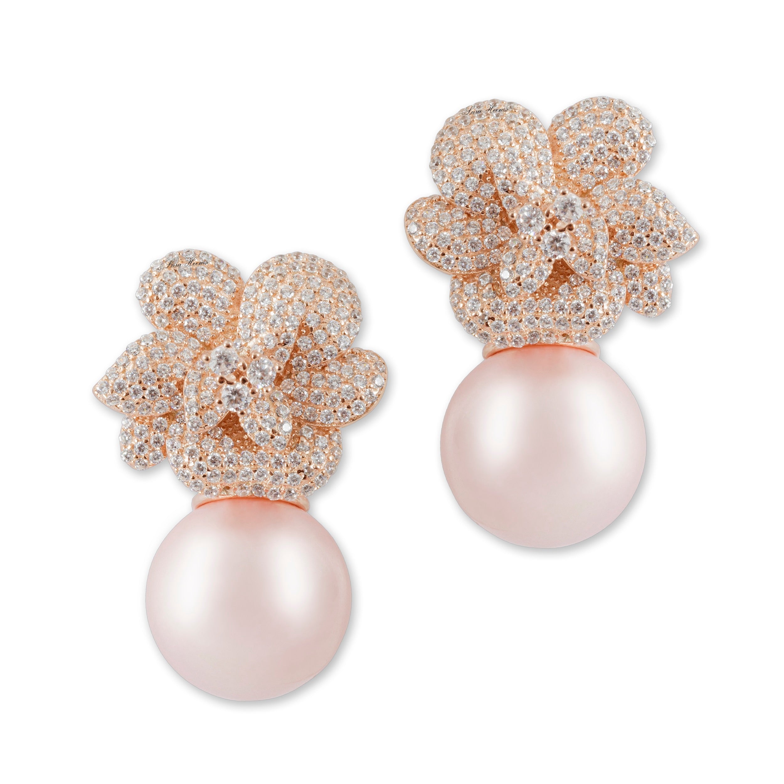 Lara Heems Rose Pearl Earrings Pink – Paris Gallery Qatar