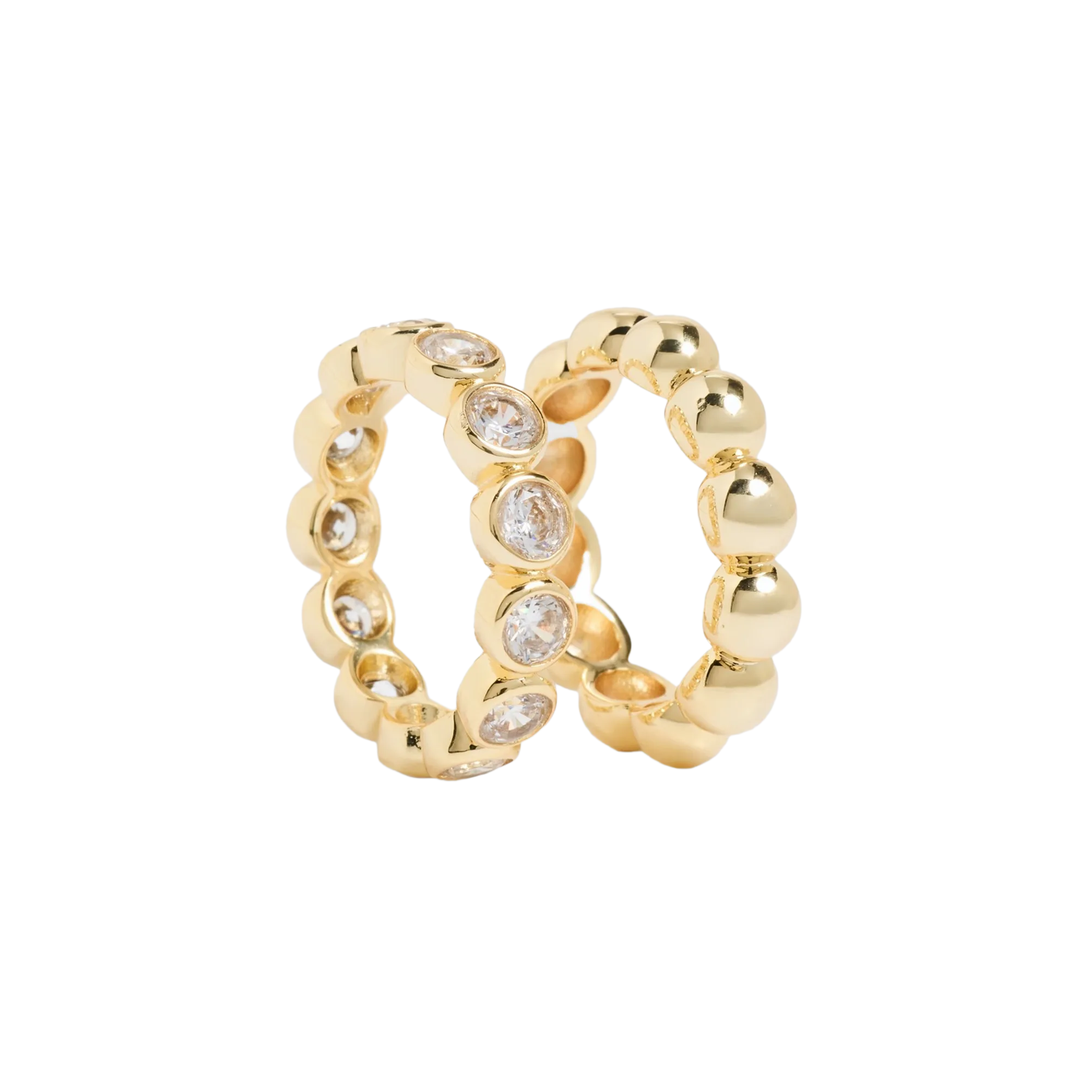 Shashi Bezel Vroom Ring Set Gold 6 – stylish gold ring set at Paris Gallery Qatar