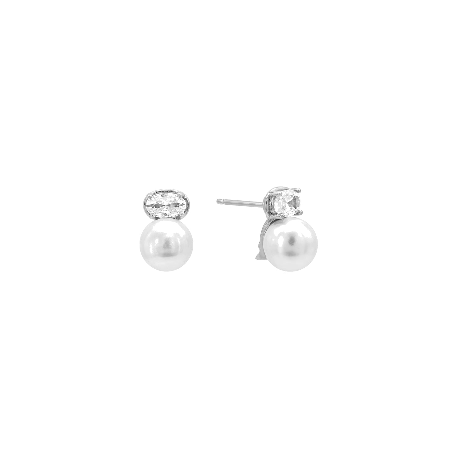 Shashi Cleo Stud Earring Silver/Pearl Shashi Cleo Stud Earring Silver/Pearl