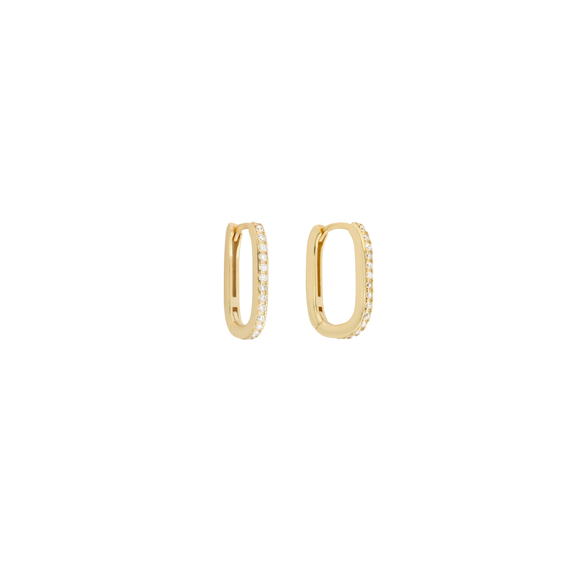 Shashi Cosmo Pave Huggies Gold – sparkling gold huggie earrings at Paris Gallery Qatar