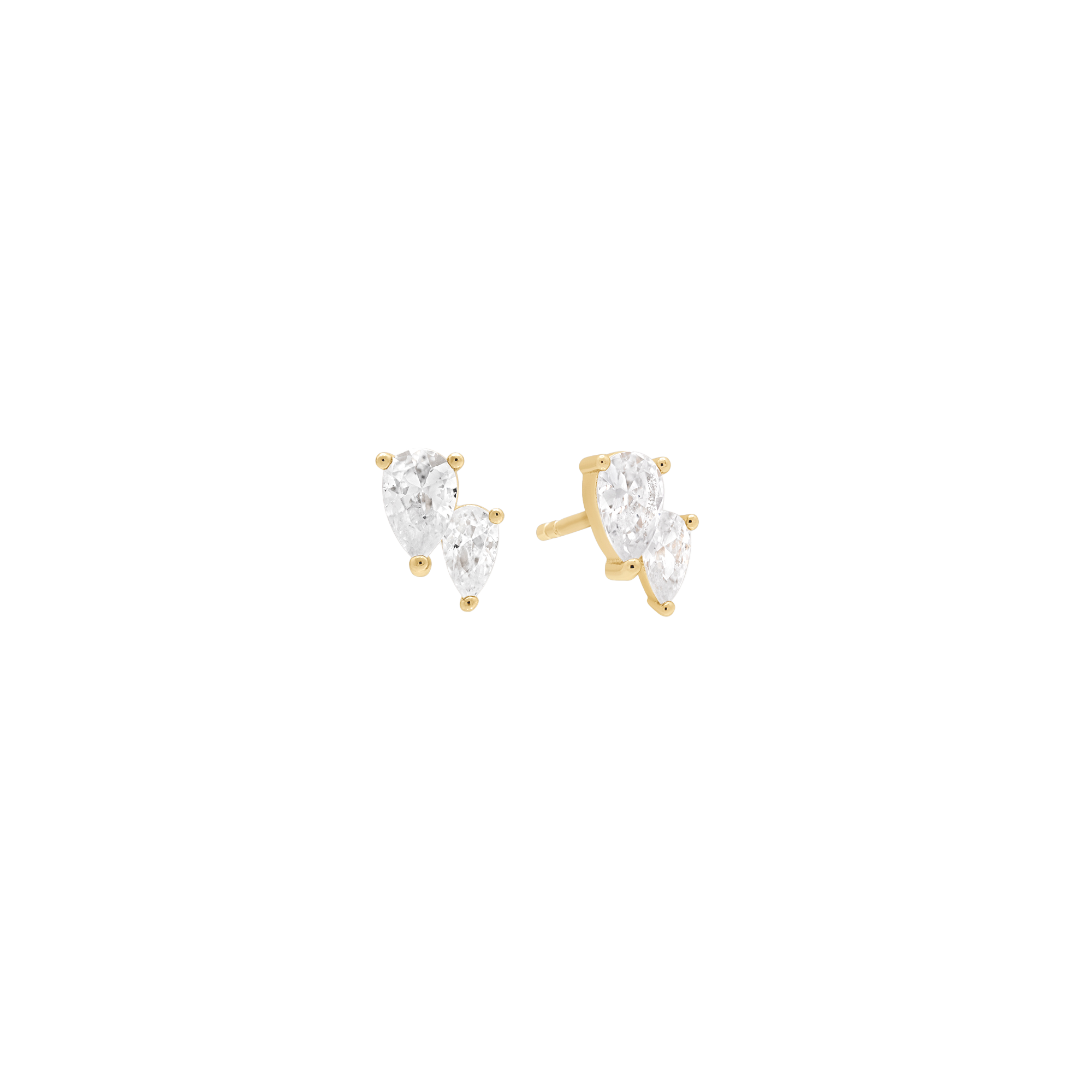 Shashi Double Nikita Stud Gold – elegant gold double stud earrings at Paris Gallery Qatar