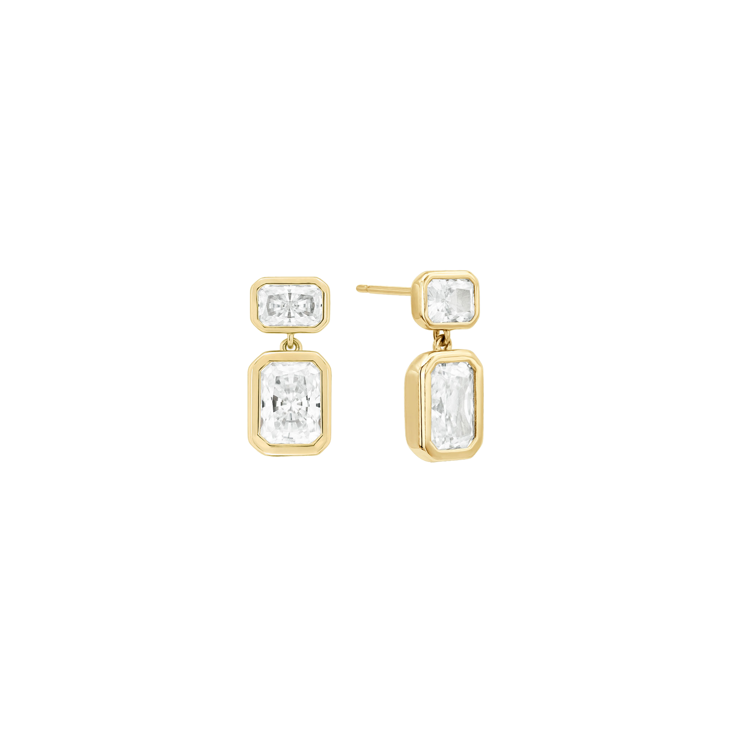 Shashi Emerald Baguette Drop Earring Gold Shashi Emerald Baguette Drop Earring Gold
