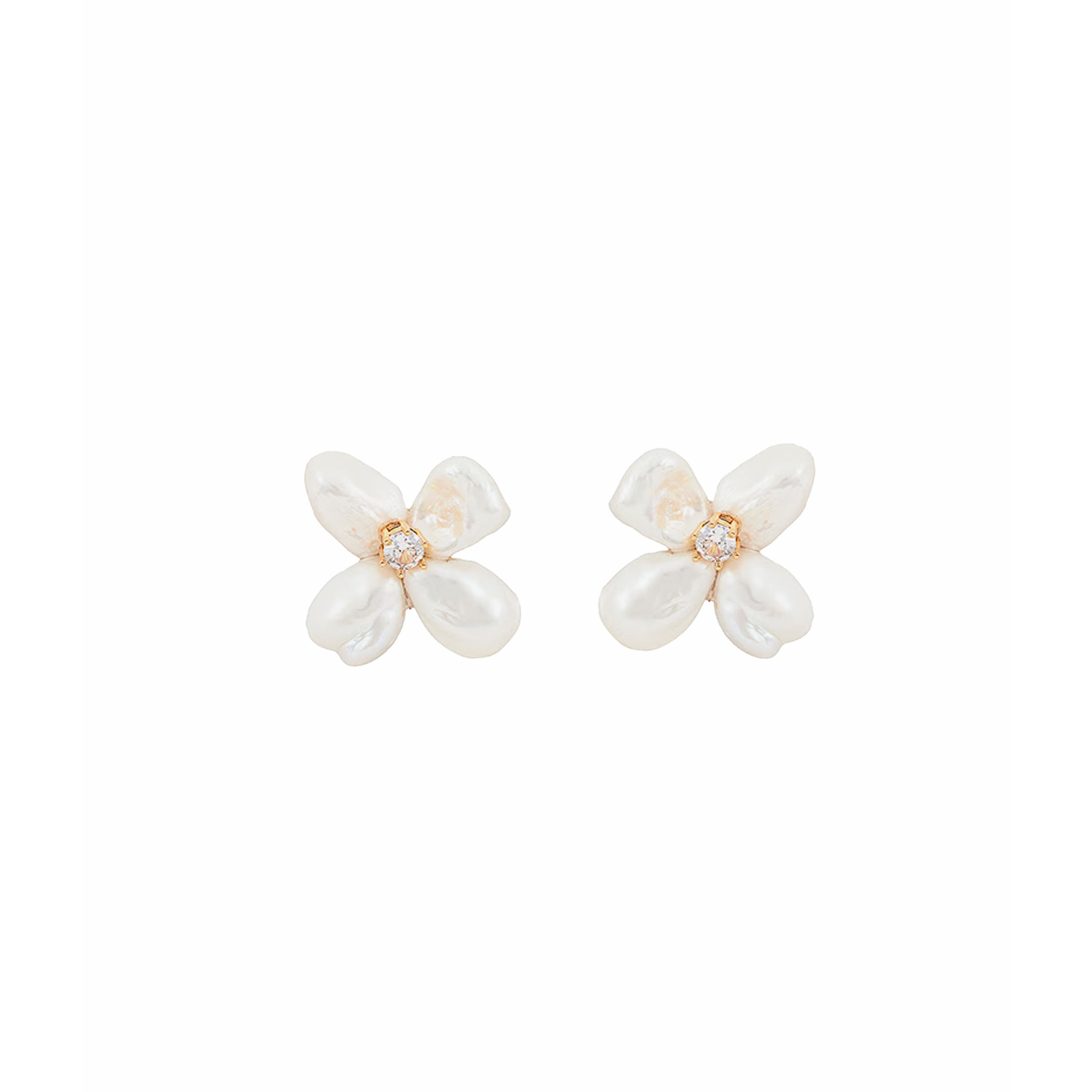 Shashi Flower Pearl Earrings Ivory Shashi Flower Pearl Earrings Ivory