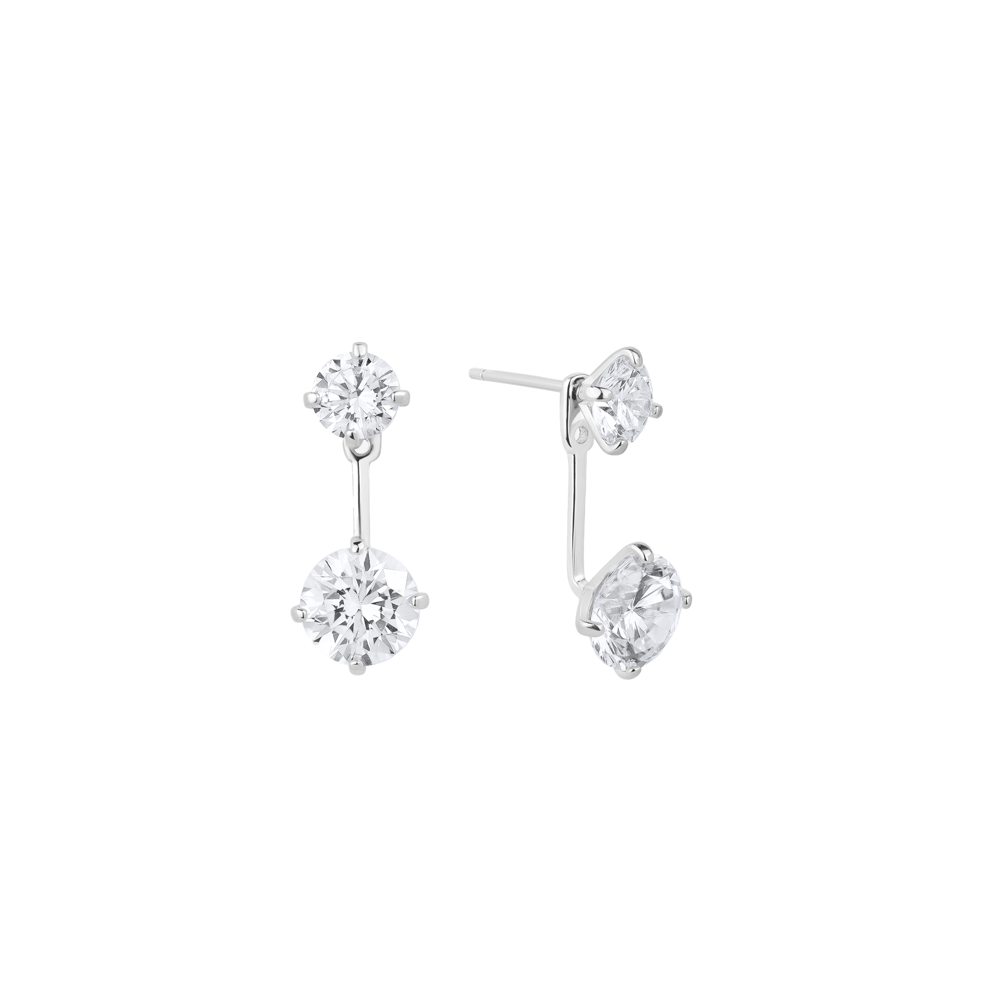 Shashi Ines Ear Jacket Silver – modern silver ear jacket earrings at Paris Gallery Qatar