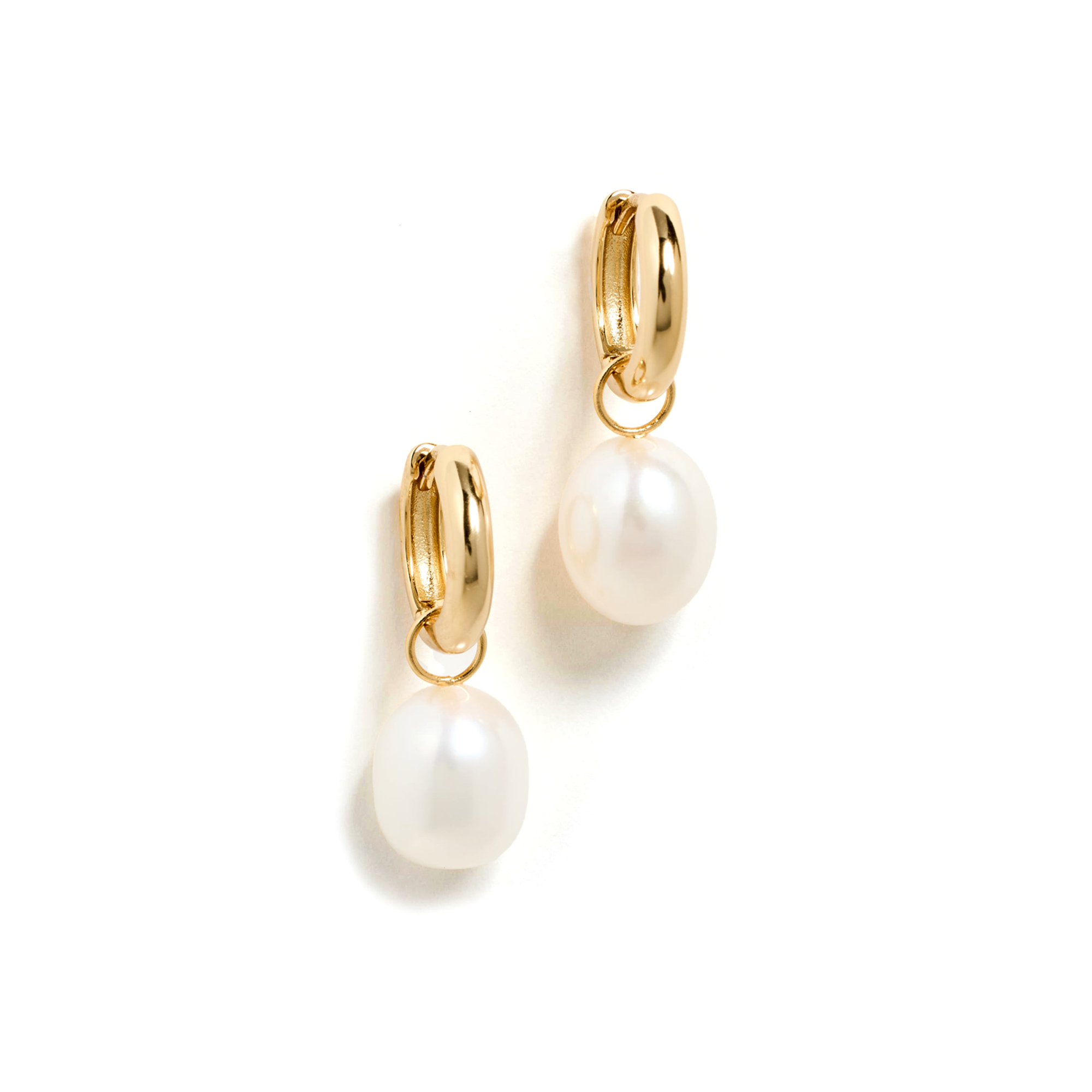Shashi Jasmin Huggie Gold/Pearl Earring – elegant gold and pearl earrings at Paris Gallery Qatar
