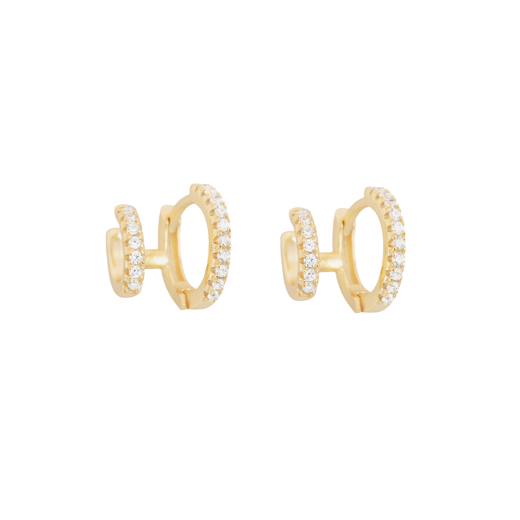 Shashi Katerina Double Gold – elegant double hoop gold earrings at Paris Gallery Qatar
