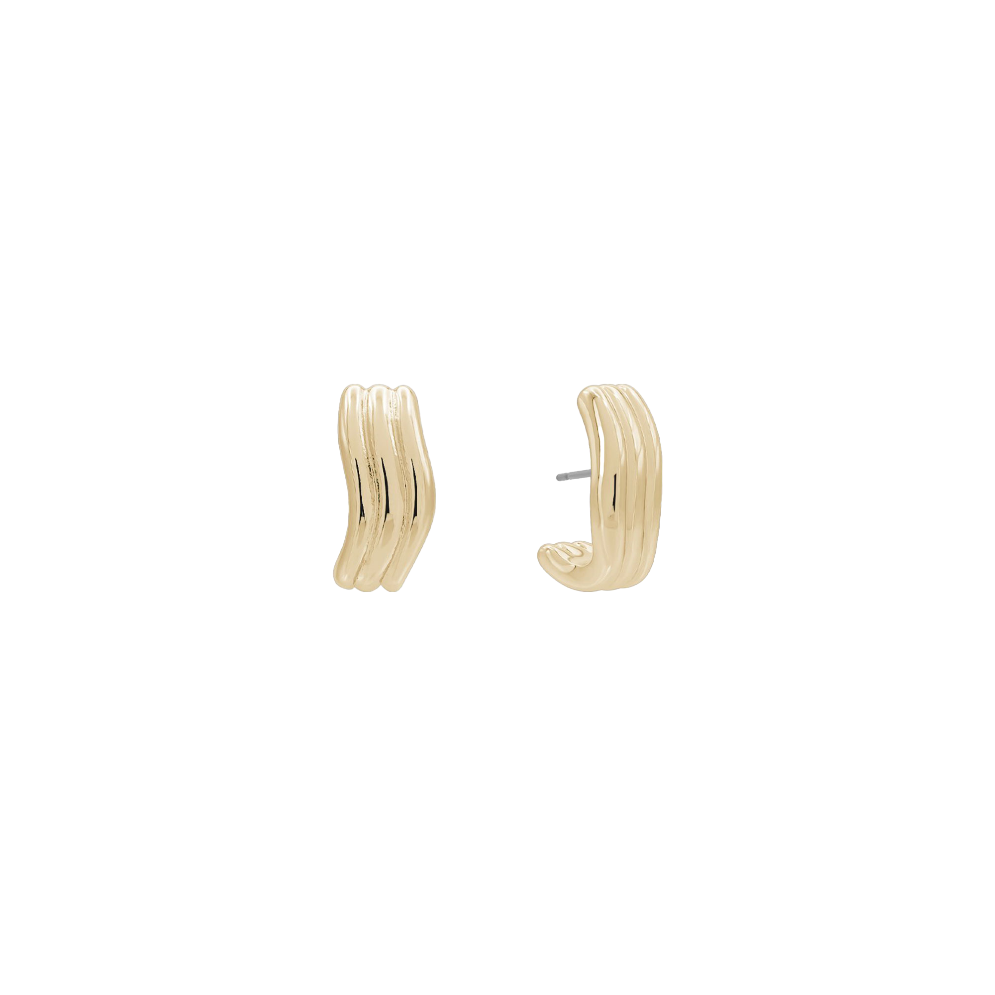 Shashi Odyssey Striated Hoop Earring Gold – elegant textured hoop earrings at Paris Gallery Qatar
