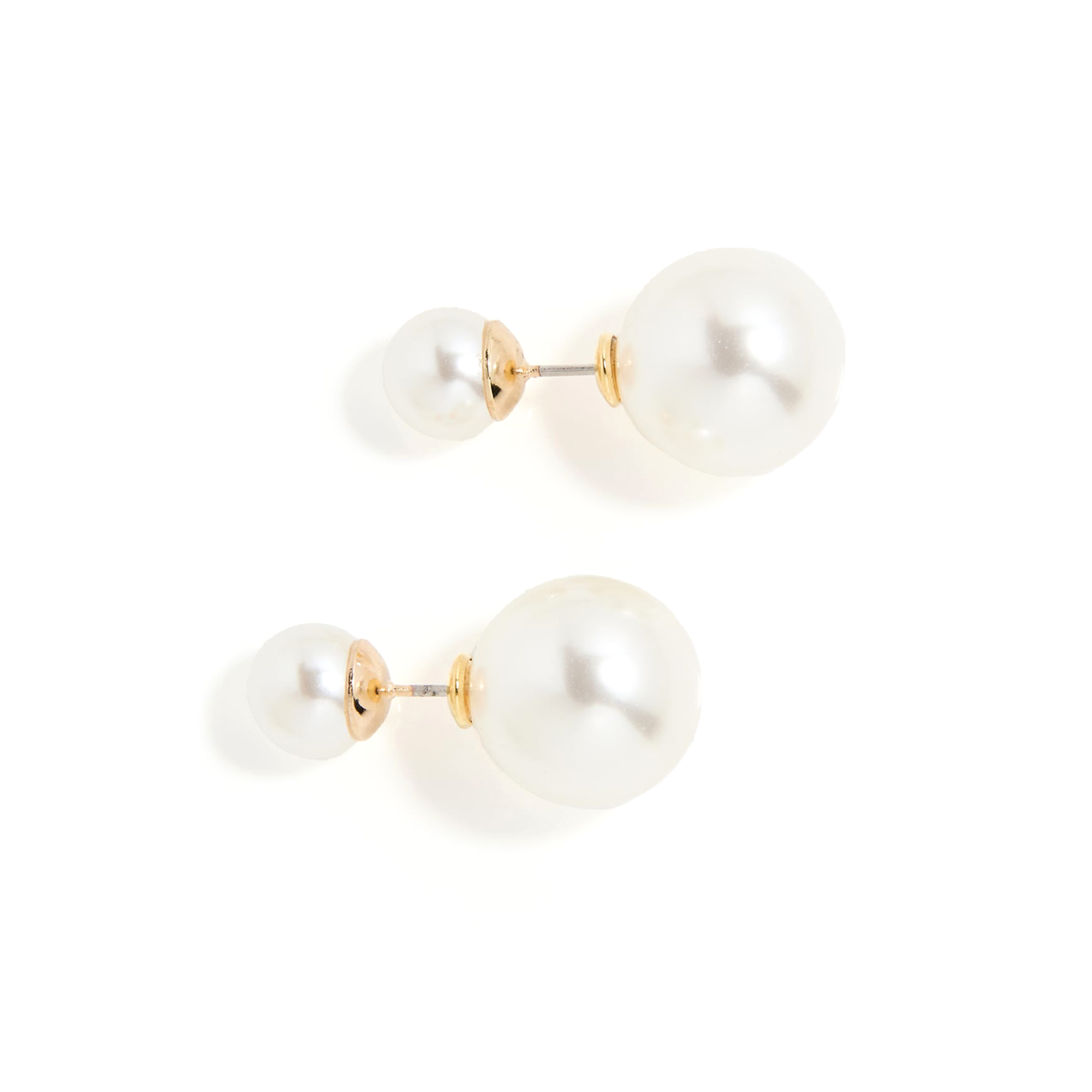 Shashi Pearl Double Ball Earring White Pearl – elegant pearl earrings at Paris Gallery Qatar Main image