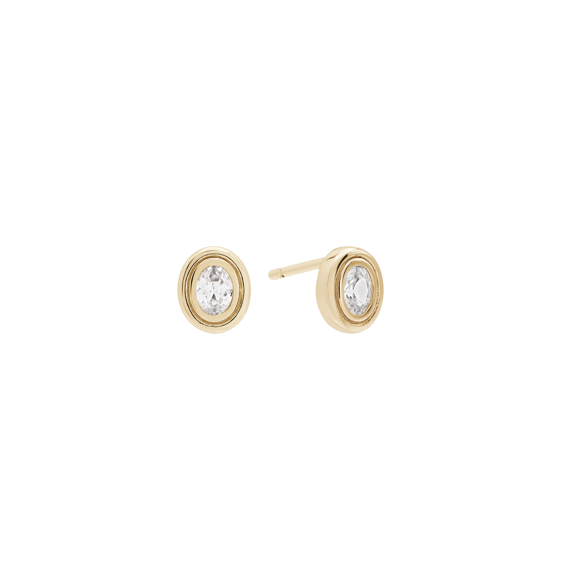 Shashi Reagan Stud Earring Gold/Diamond – gold and diamond stud earrings at Paris Gallery Qatar