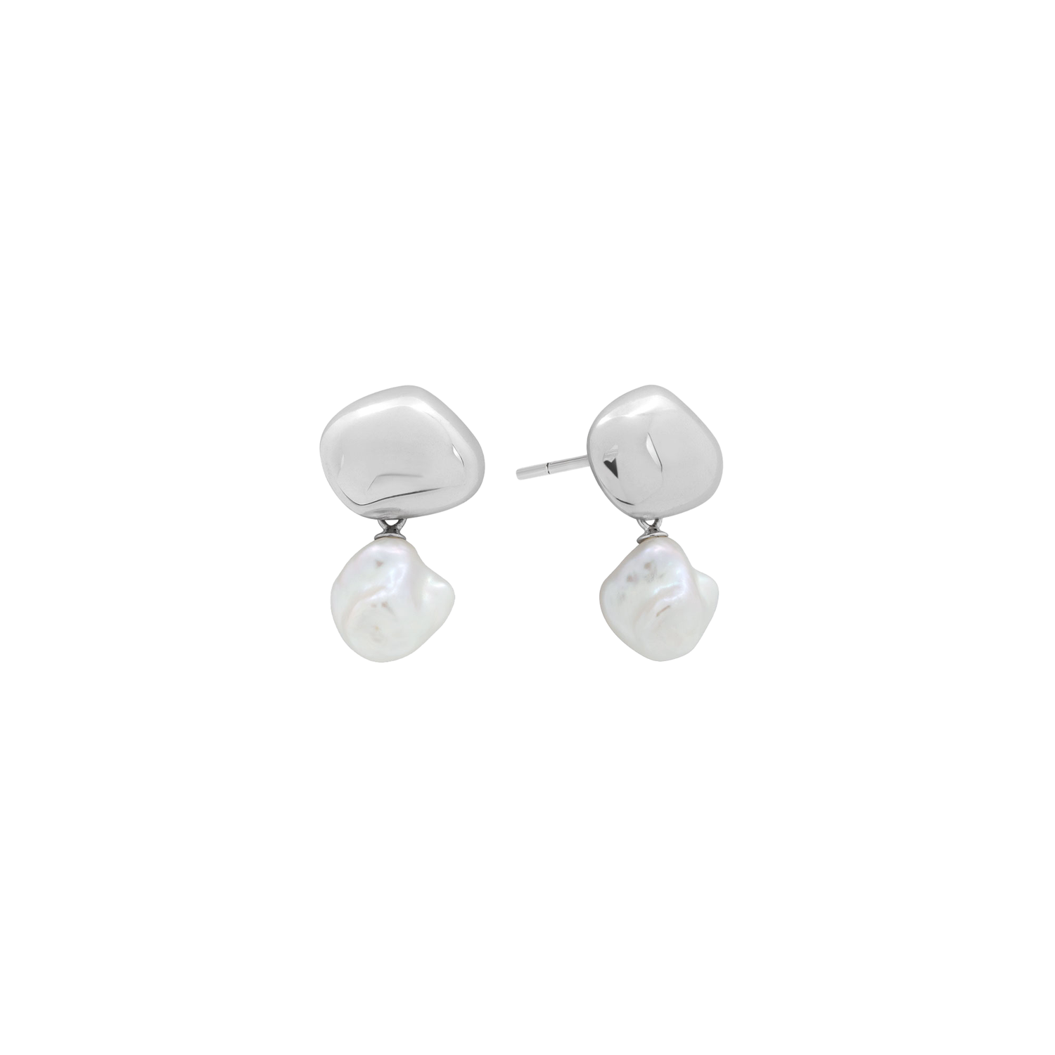 Shashi Silver Pearl Drop Earring Gold/Silver Shashi Silver Pearl Drop Earring Gold/Silver