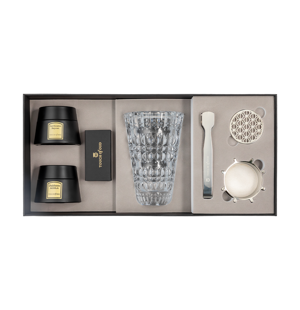 Touch Of Oud 5 Pieces luxury bukhoor gift set with burner and incense Shop the Latest Online at Paris Gallery Qatar