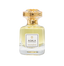 Front studio view of Touch of Oud Aghla Extrait de Parfum 80ml from Paris Gallery Qatar. The clear glass flacon contains a light olive-yellow juice, branded with a clean rectangular label and topped with an intricate gold filigree cap.