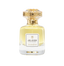Front studio view of Touch of Oud Jelood Extrait de Parfum 80ml from Paris Gallery Qatar. The clear glass flacon contains a golden-yellow liquid, branded with a white label and gold cap.