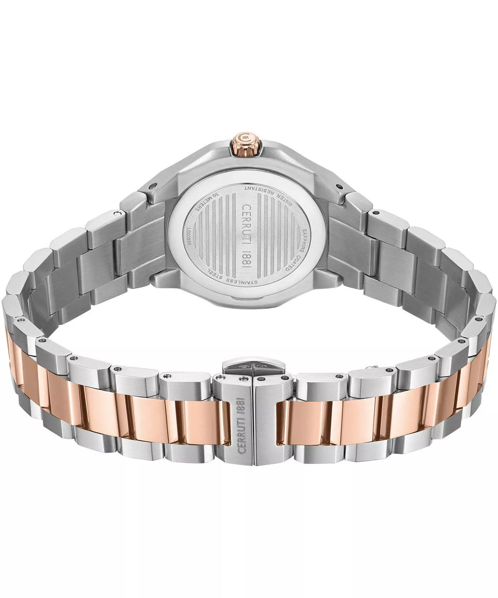 Cerruti 1881 Lucardo Women's Silver Dial Silver–Rose Gold Stainless Steel Watch CIWLG0086406