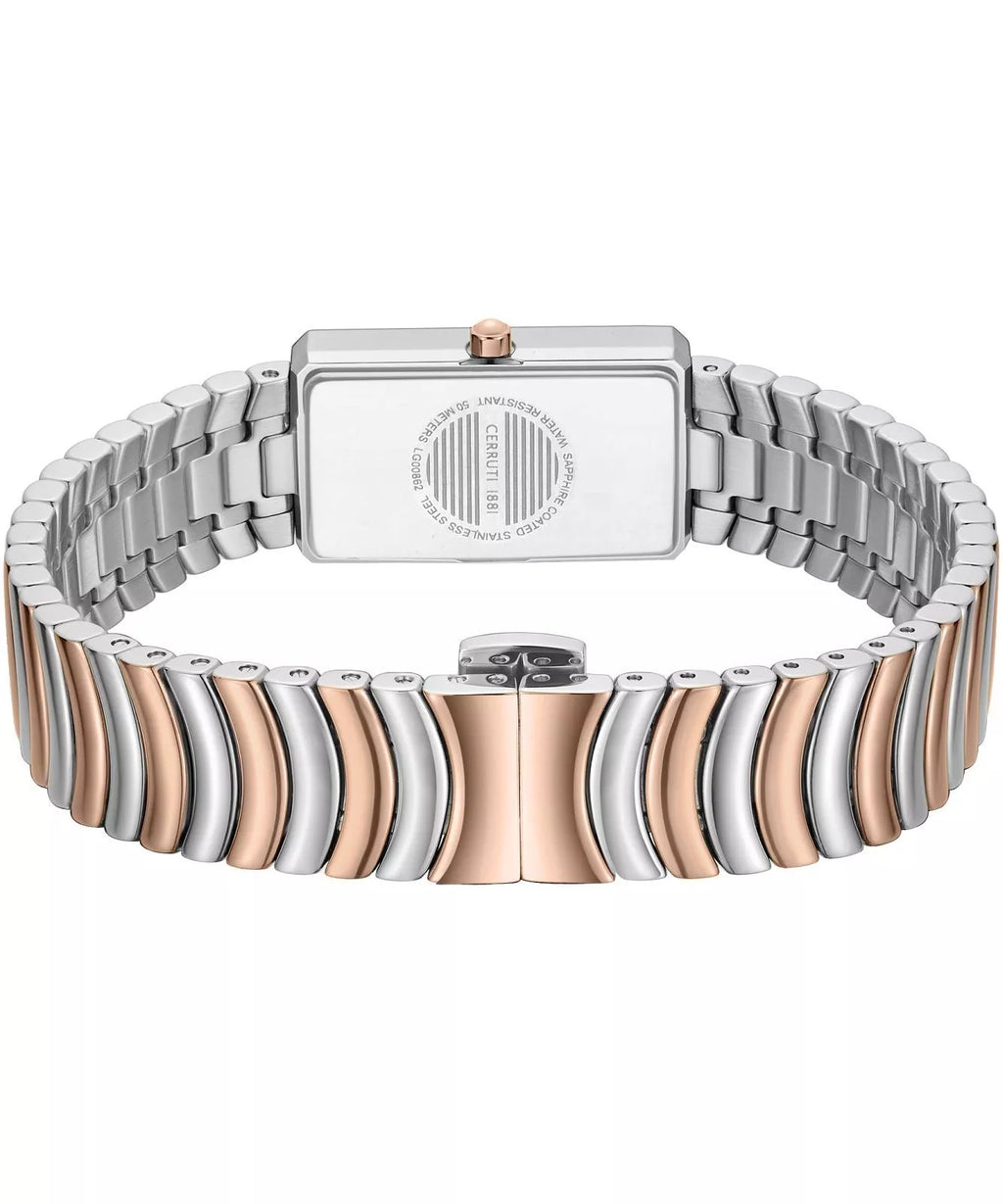 Cerruti 1881 Vallucciole Women's White MOP Dial Two-Tone Silver–Rose Gold Watch