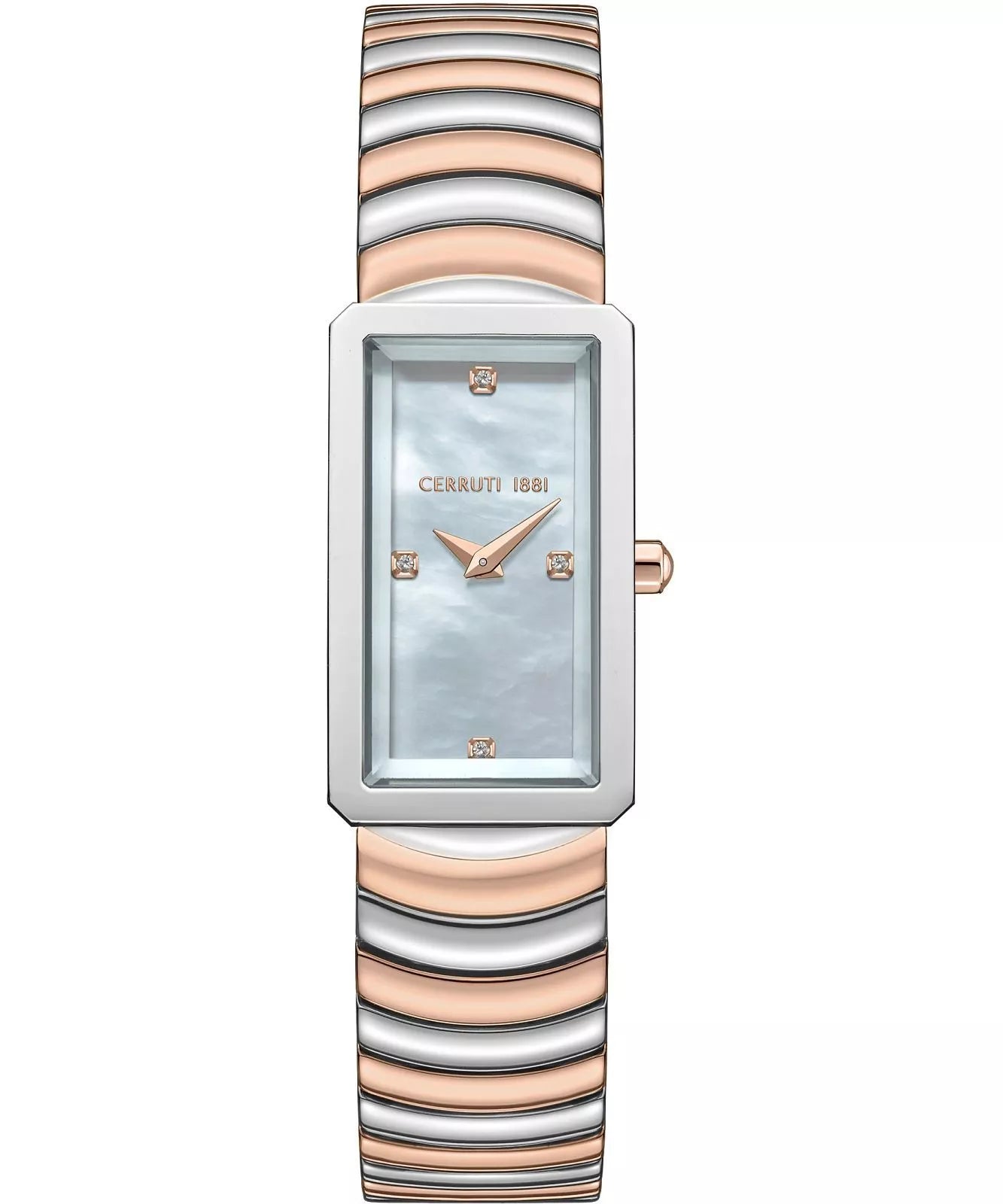 Cerruti 1881 Vallucciole Women's White MOP Dial Two-Tone Silver–Rose Gold Watch