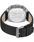 Police Norwood Dual Time Men's Watch - Gray Steel - Black Leather Strap