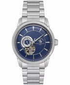 Santa Barbara Polo & Racquet Club Luxury Men's Blue Open Heart Window Dial Mechanical Watch