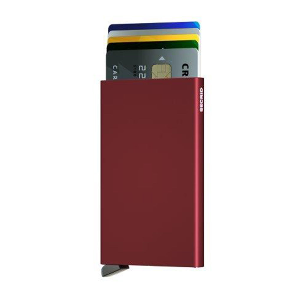 Secrid card protector aluminum in color bordeaux red