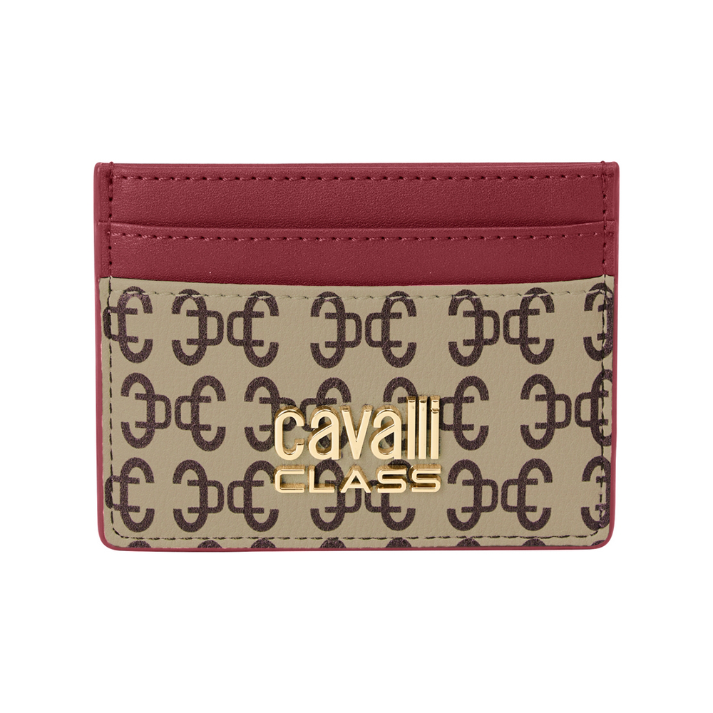 Cavalli Class - Cardholder, Burgundy &amp; Logo Print
