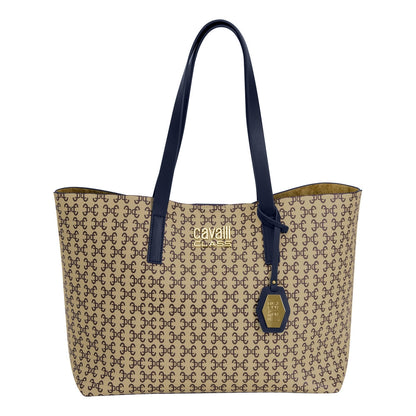 Cavalli Class - Troina Shopper Bag, Navy &amp; Logo Print