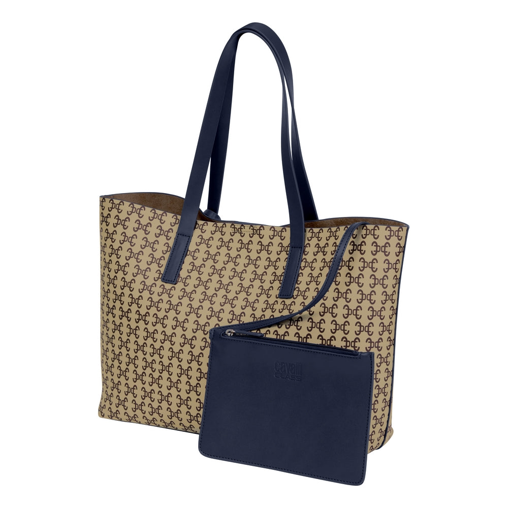 Cavalli Class - Troina Shopper Bag, Navy &amp; Logo Print