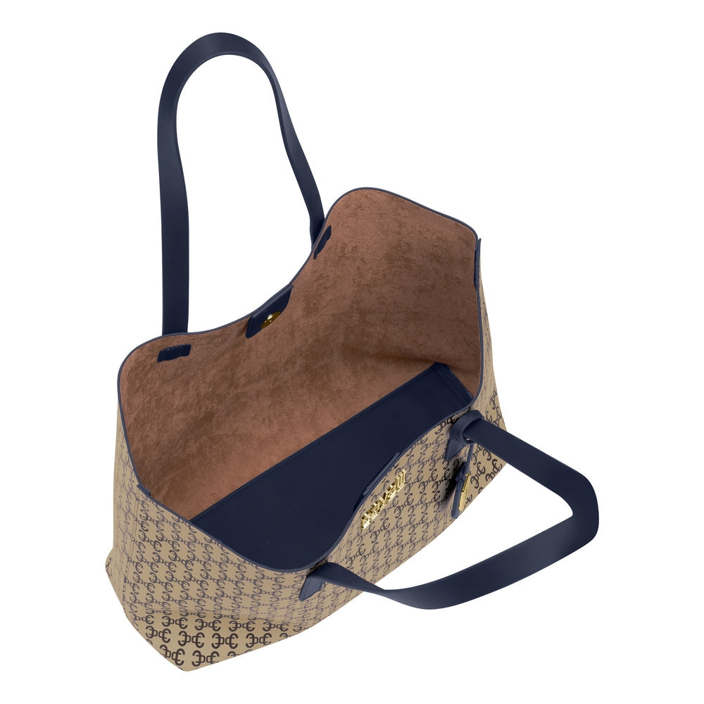 Cavalli Class - Troina Shopper Bag, Navy &amp; Logo Print
