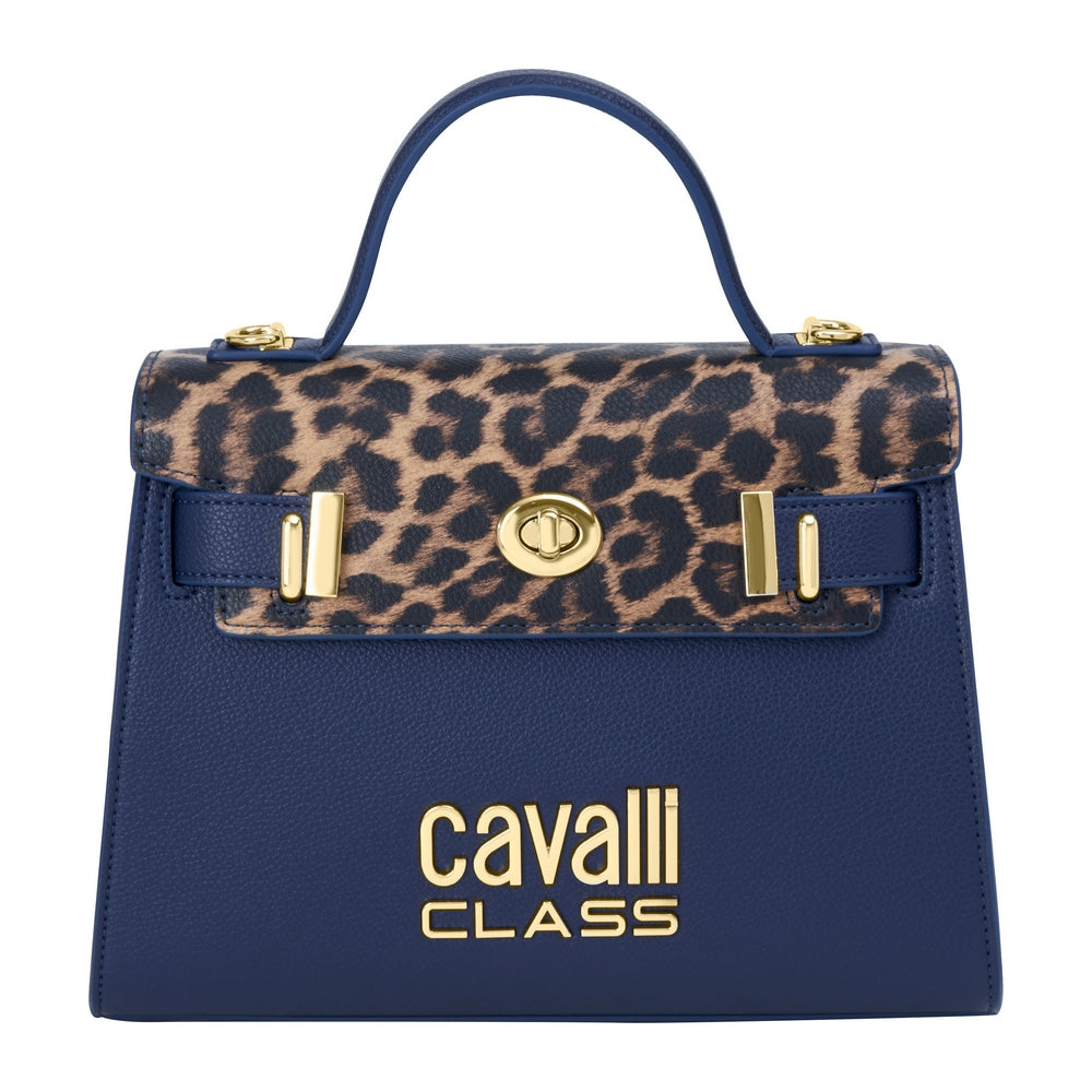 Cavalli Class - Velino Top Handle Bag, Navy & Leopard Print