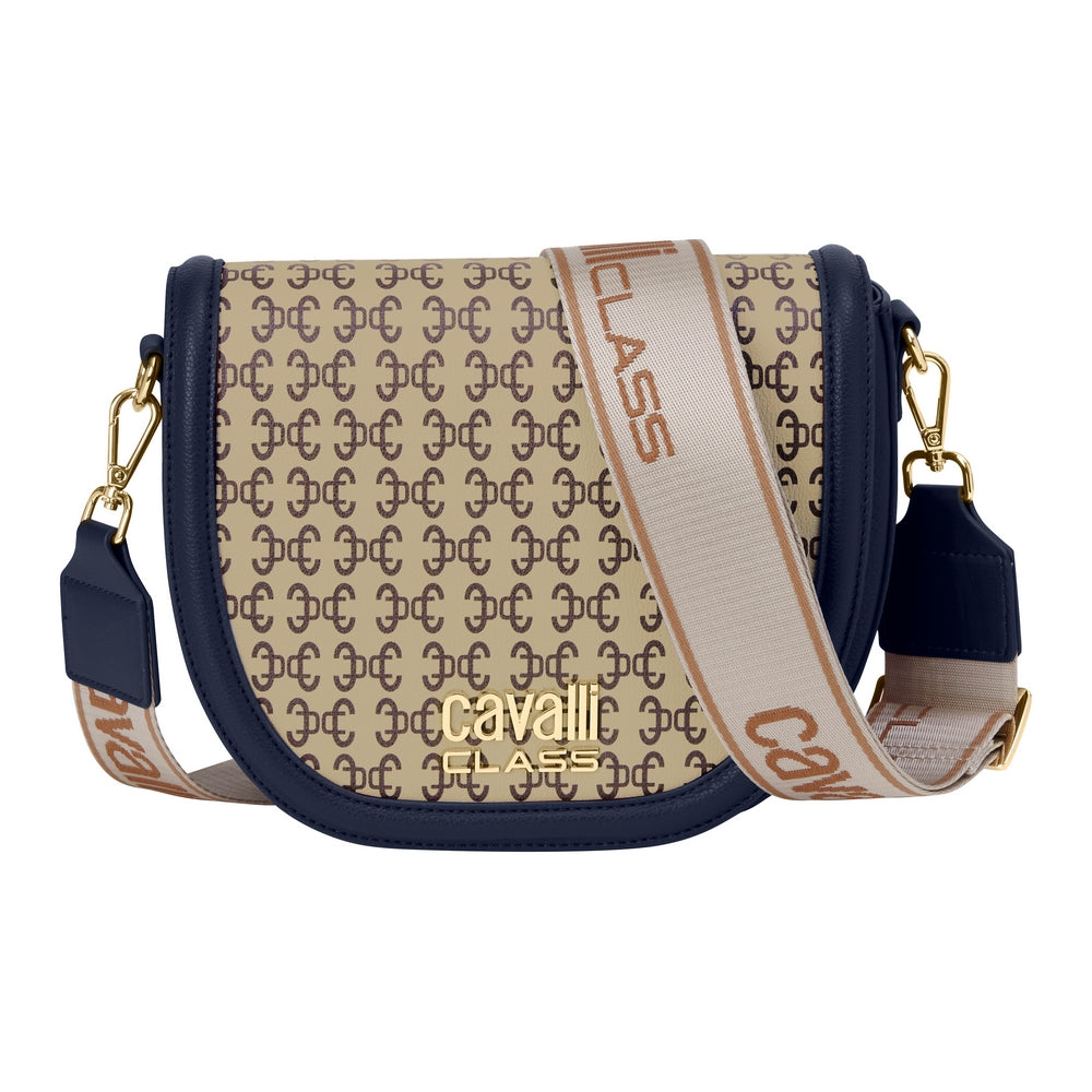 Cavalli Class - Livenza Crossbody Bag, Navy &amp; Logo Print