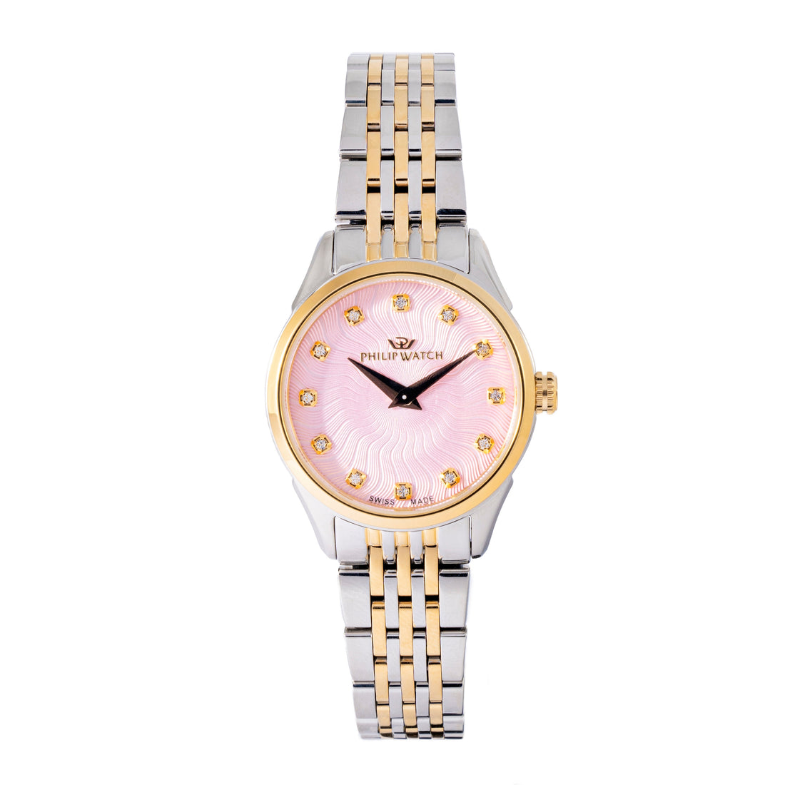 Philip Watch Roma for Women,  Pink Dial with Diamonds