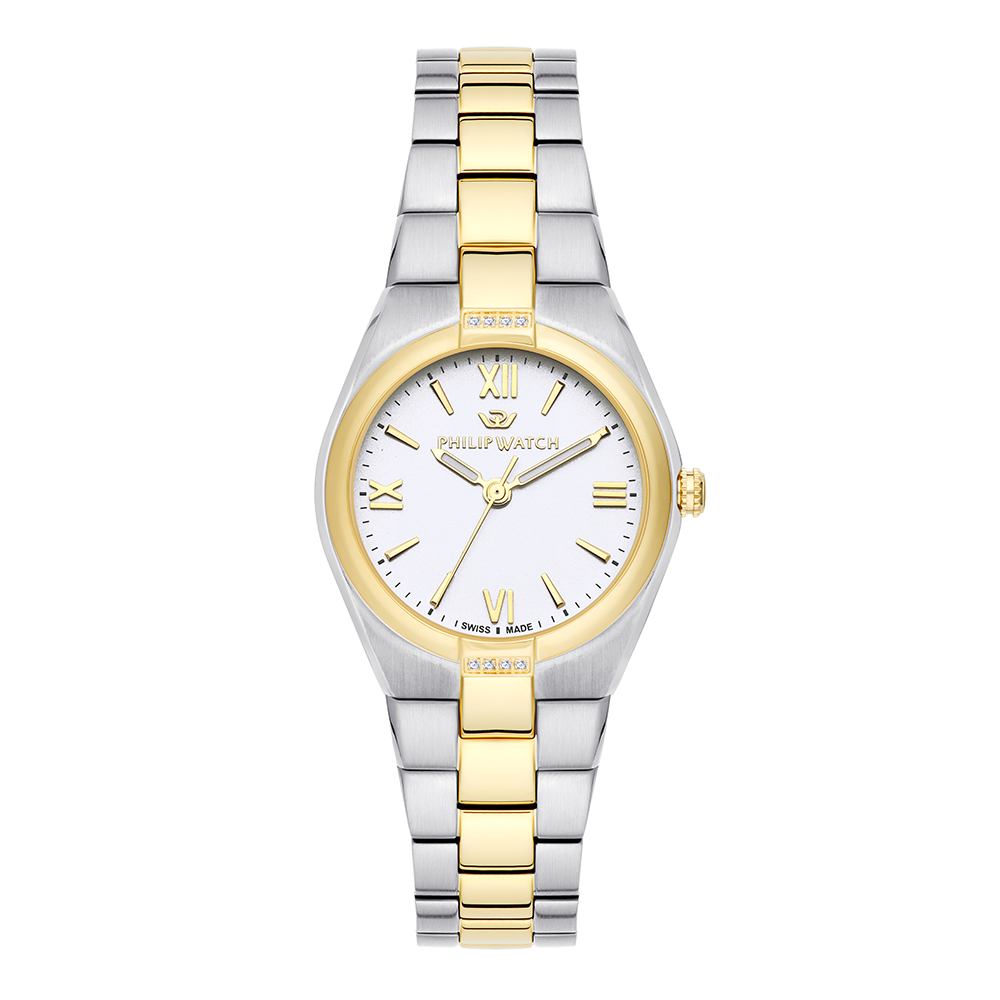 Philip Watch Timeless for Women, White Dial with Diamonds