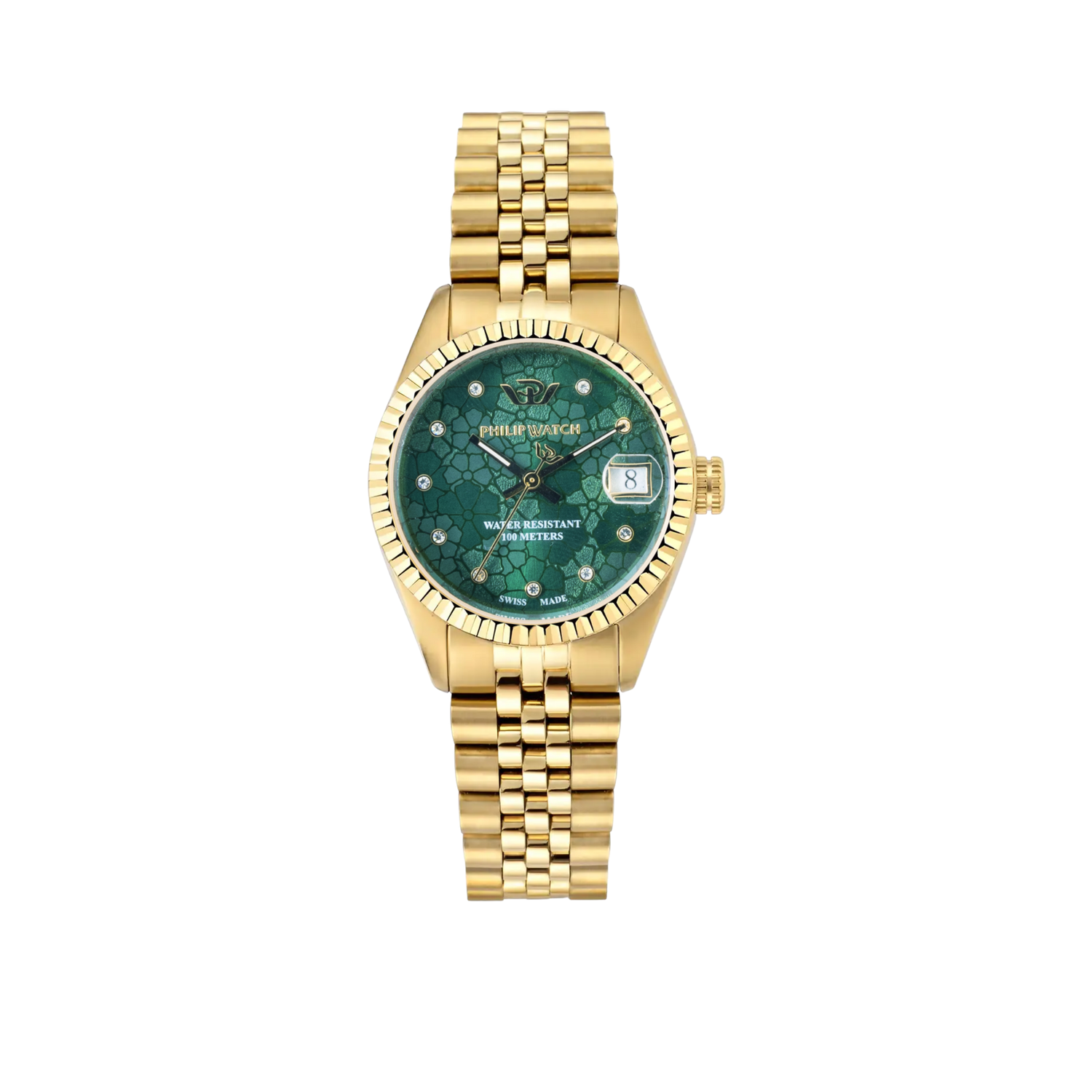 Philip Watch Caribe for Women, Green Dial with Diamonds