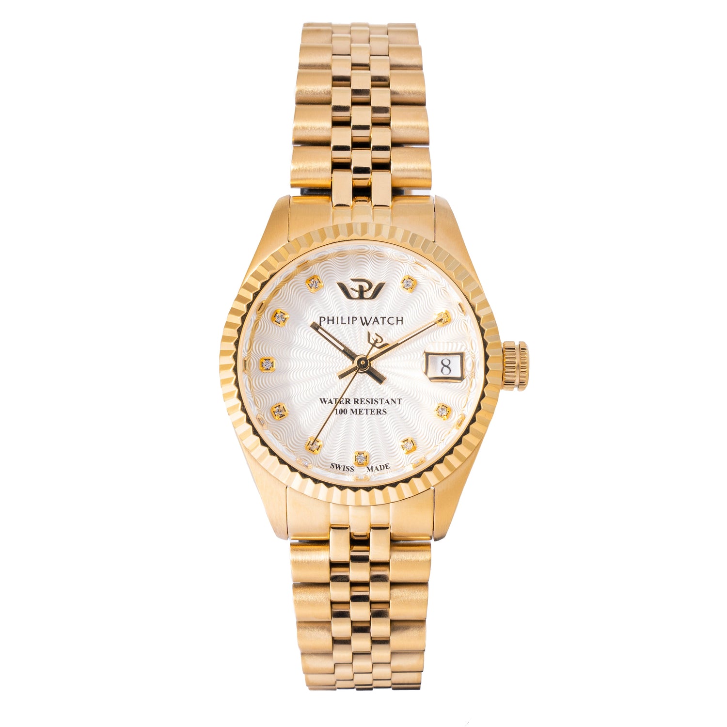 Philip Watch Caribe for Women, Silver Dial with Diamonds