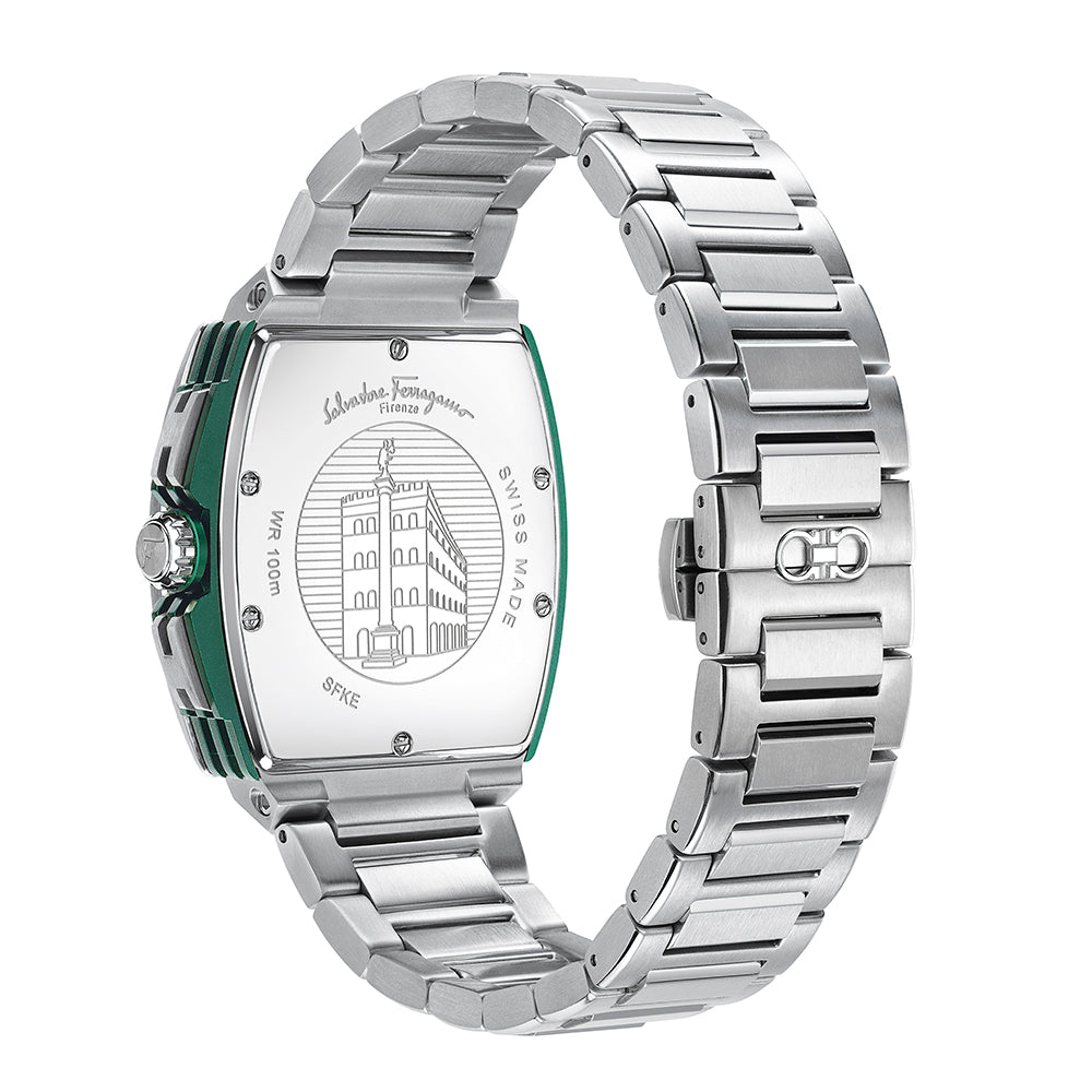 Ferragamo F-80 Tonneau Chrono Bracelet Watch