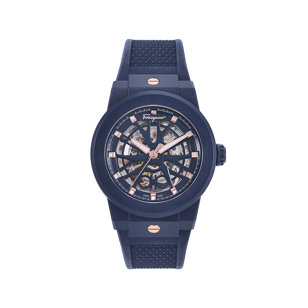 Ferragamo F-80 Skeleton Ecoceramic Automatic Watch