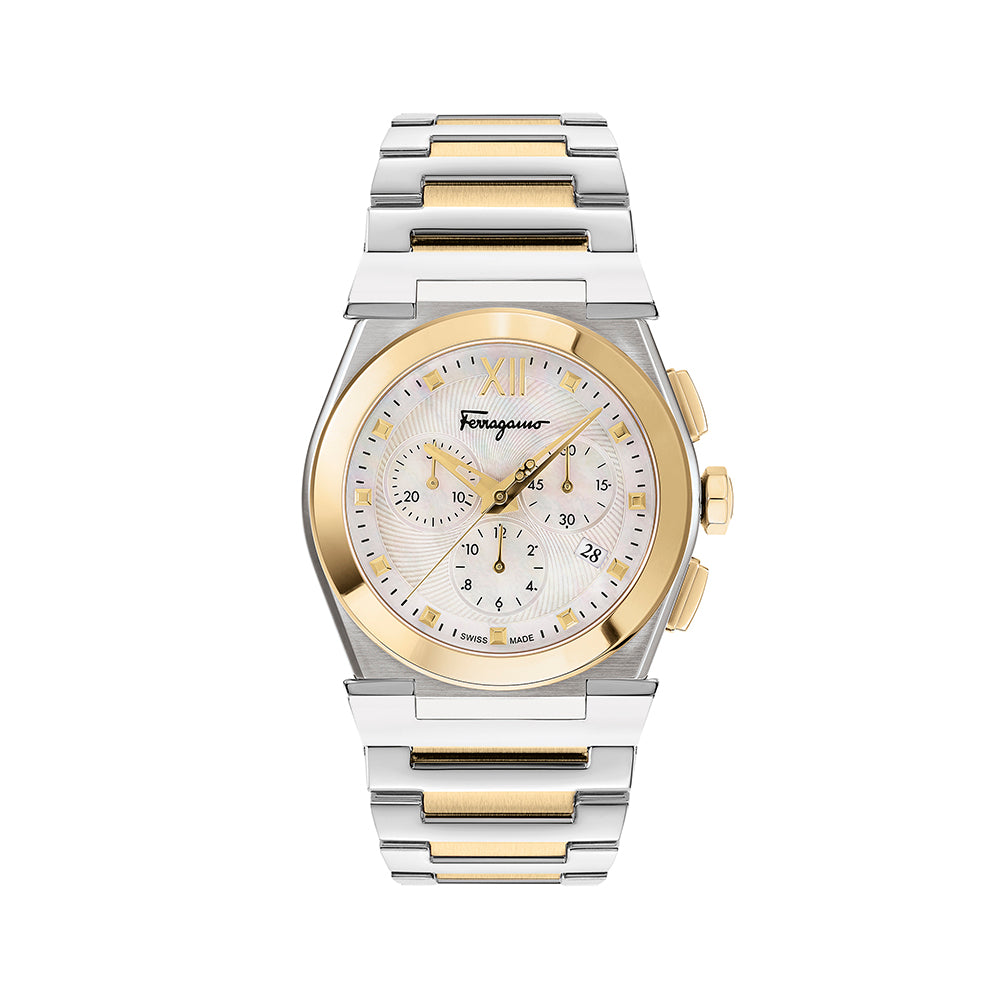 Ferragamo Vega Chrono Mother of Pearl Watch