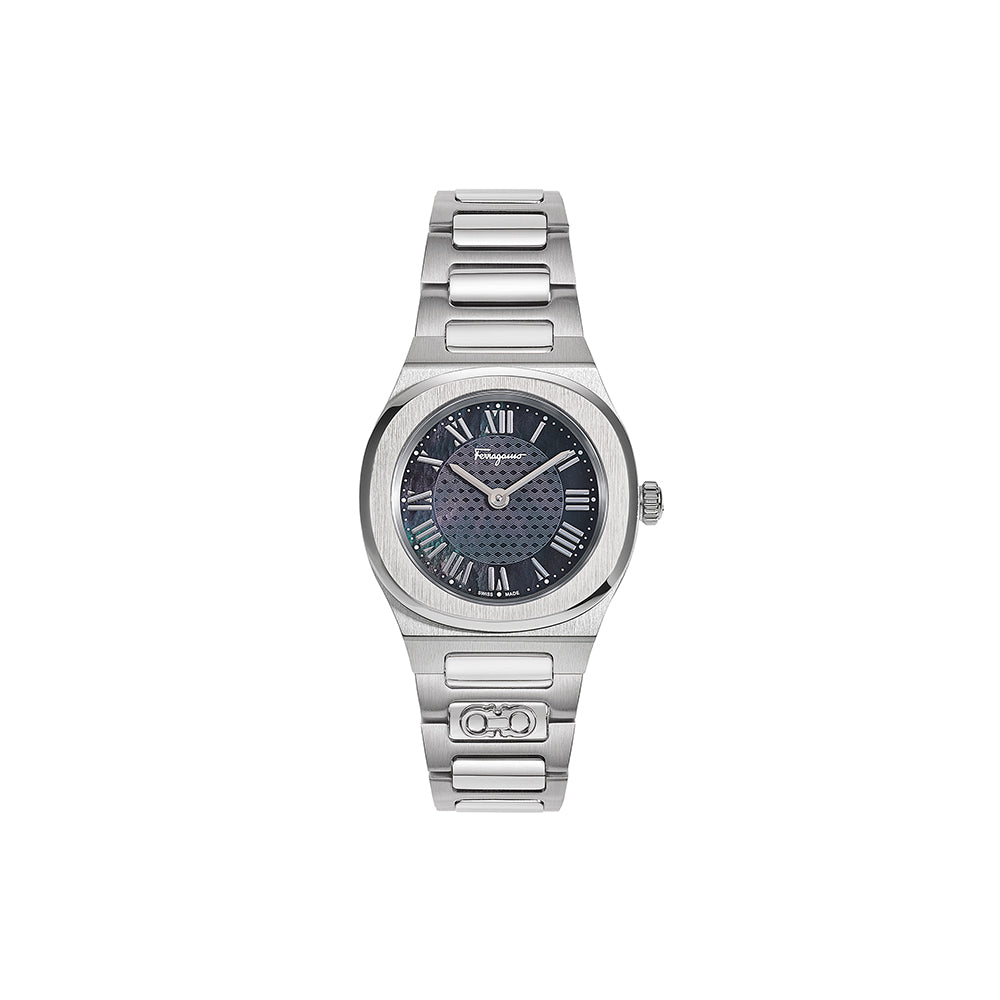 Ferragamo Elliptical Mother of Pearl Watch